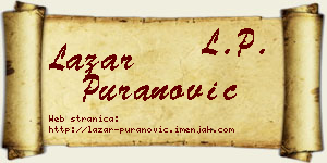 Lazar Puranović vizit kartica